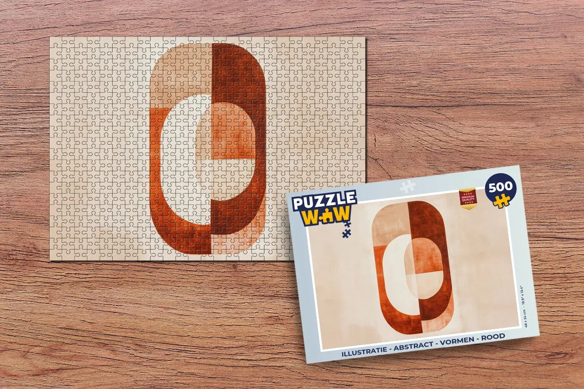 PuzzleWow Abstract Vormen Legpuzzel 500 Stuks - Rood - MPN 8721374604671