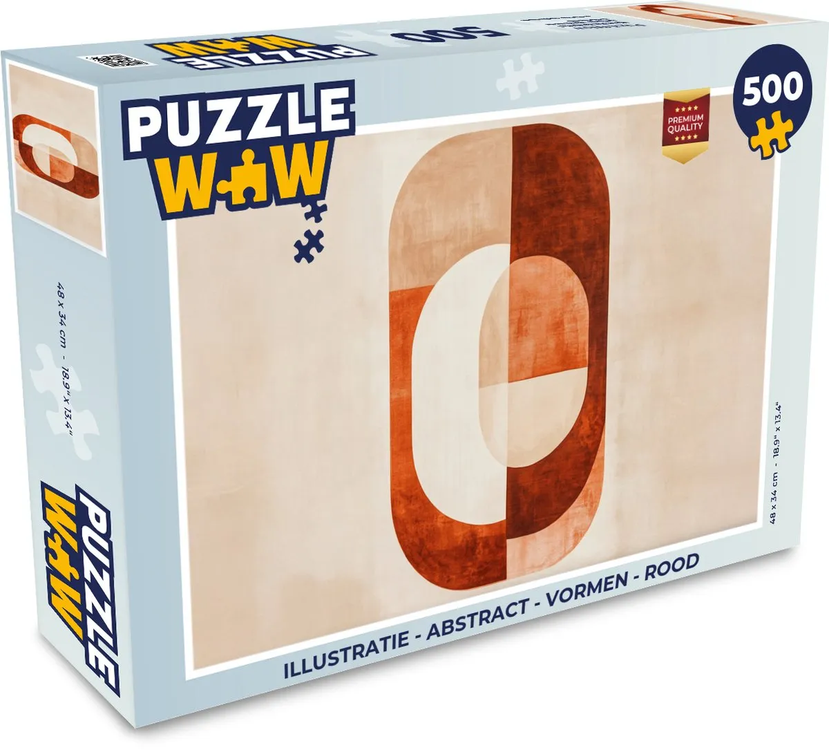 PuzzleWow Abstract Vormen Legpuzzel 500 Stuks - Rood - MPN 8721374604671