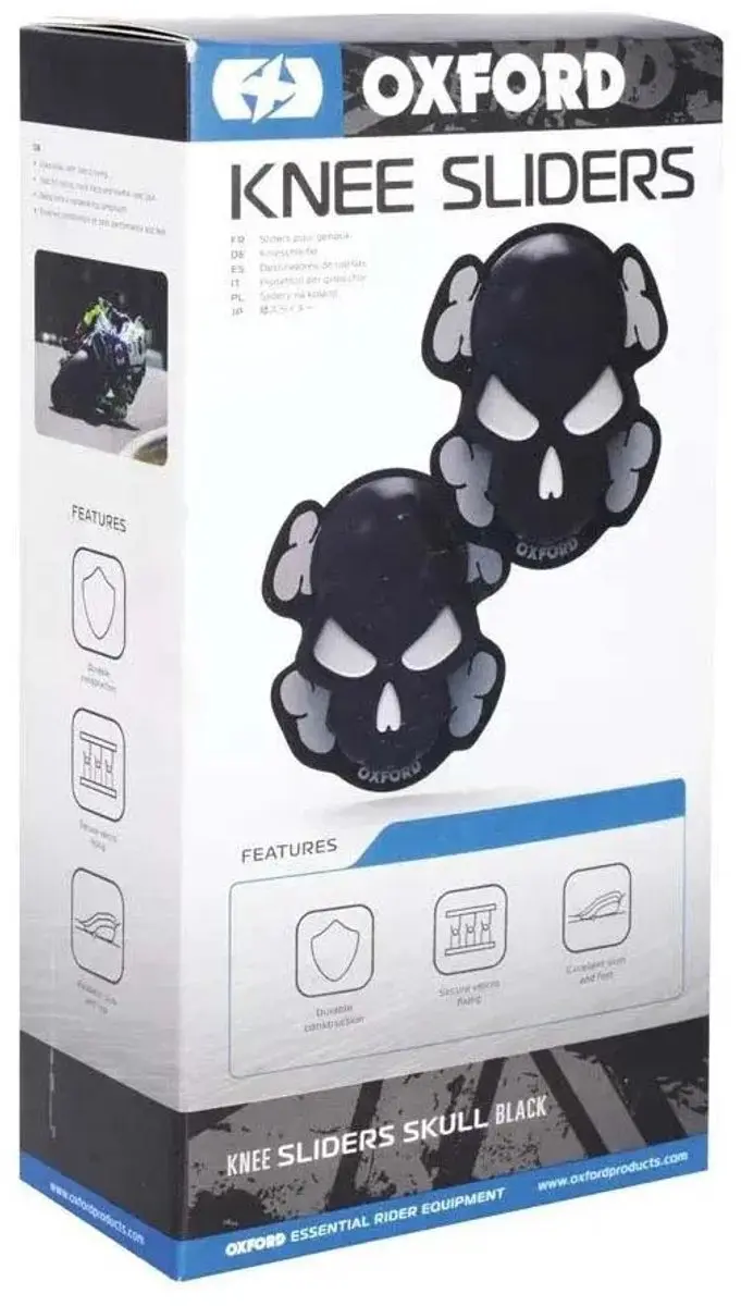 Oxford Skull Knie Sliders - Zwart - afbeelding 2 van 4
