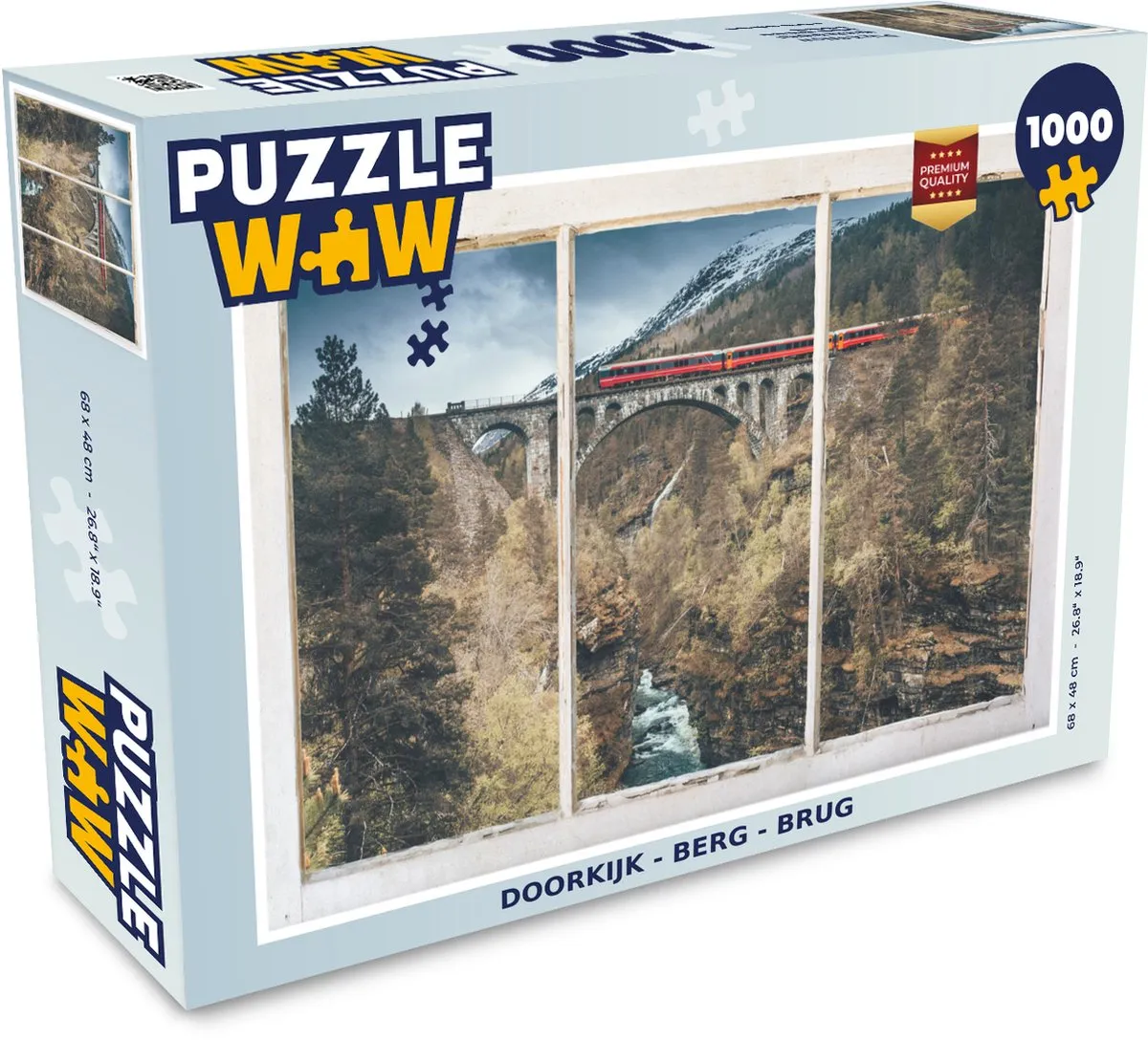 PuzzleWow Doorkijk Berg Brug Legpuzzel 1000 Stuks