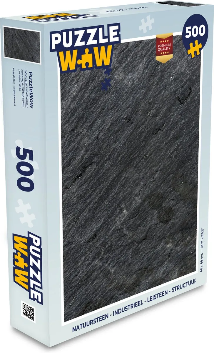 PuzzleWow Natuursteen Leisteen Puzzel 500 Stuks - Multicolor