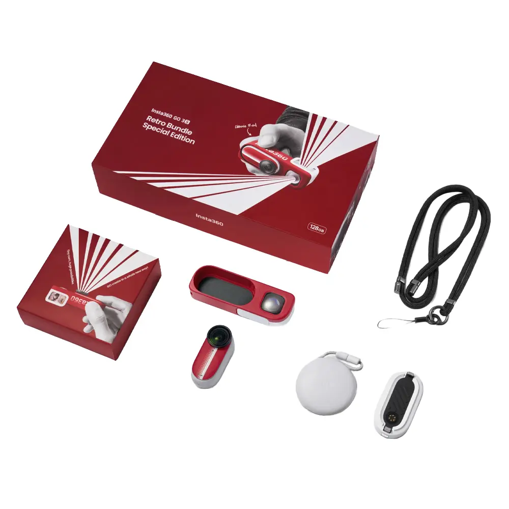 Insta360 GO 3S Retro Bundle - 128GB - Rood - afbeelding 2 van 2