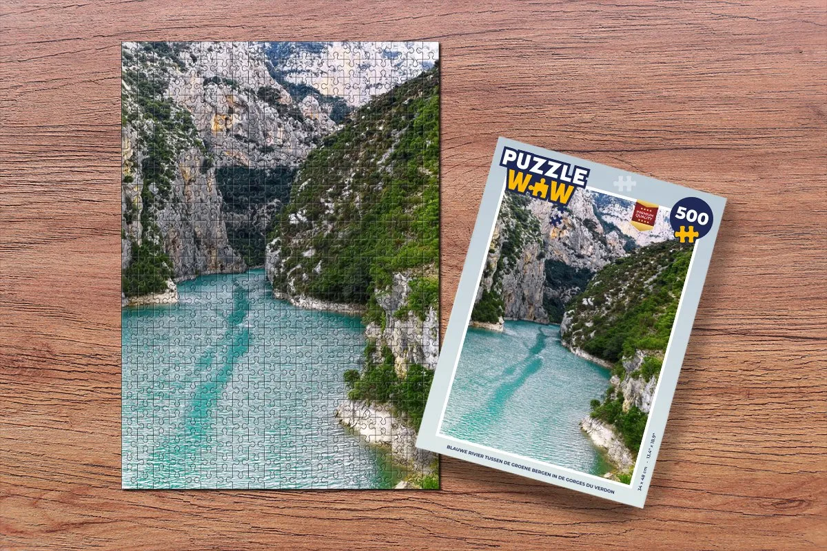 PuzzleWow Legpuzzel Blauwe Rivier Gorges du Verdon 500 Stuks - Multicolor