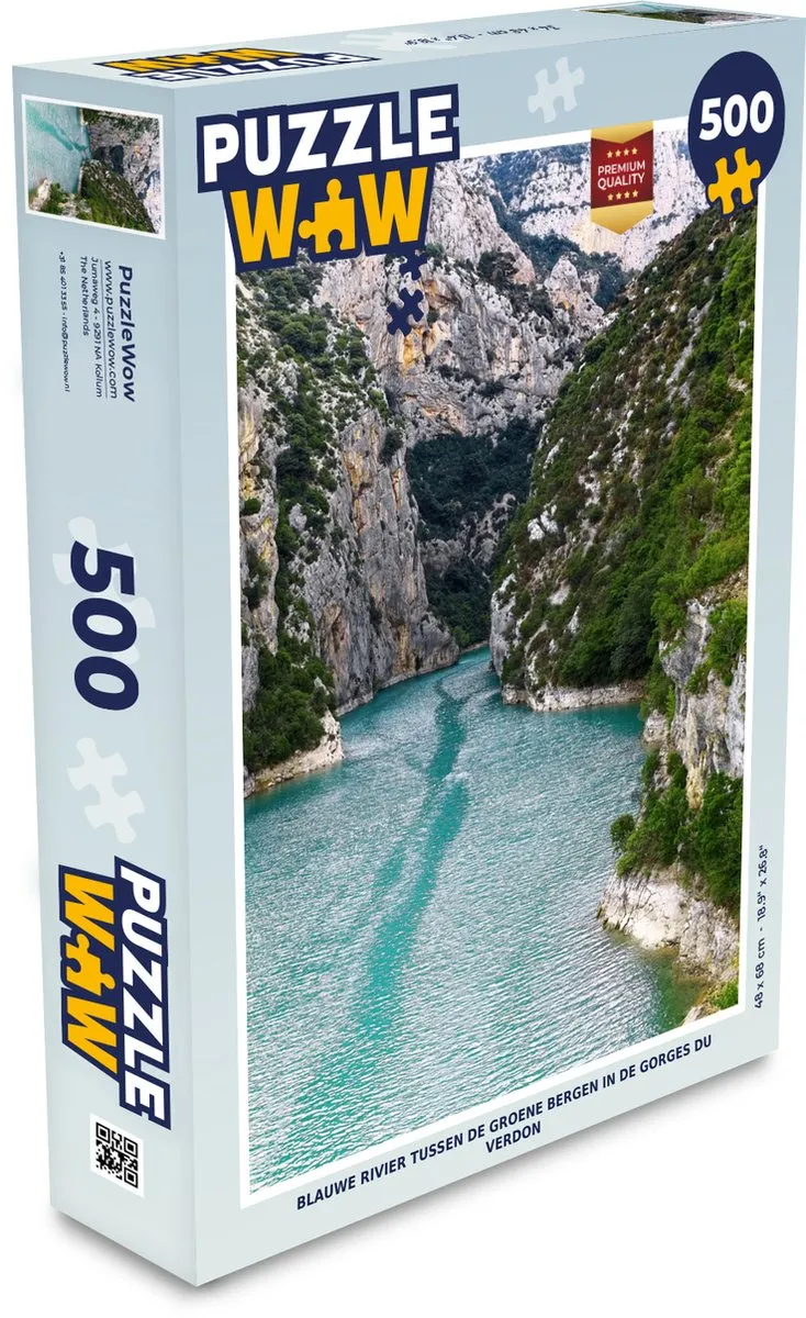 PuzzleWow Legpuzzel Blauwe Rivier Gorges du Verdon 500 Stuks