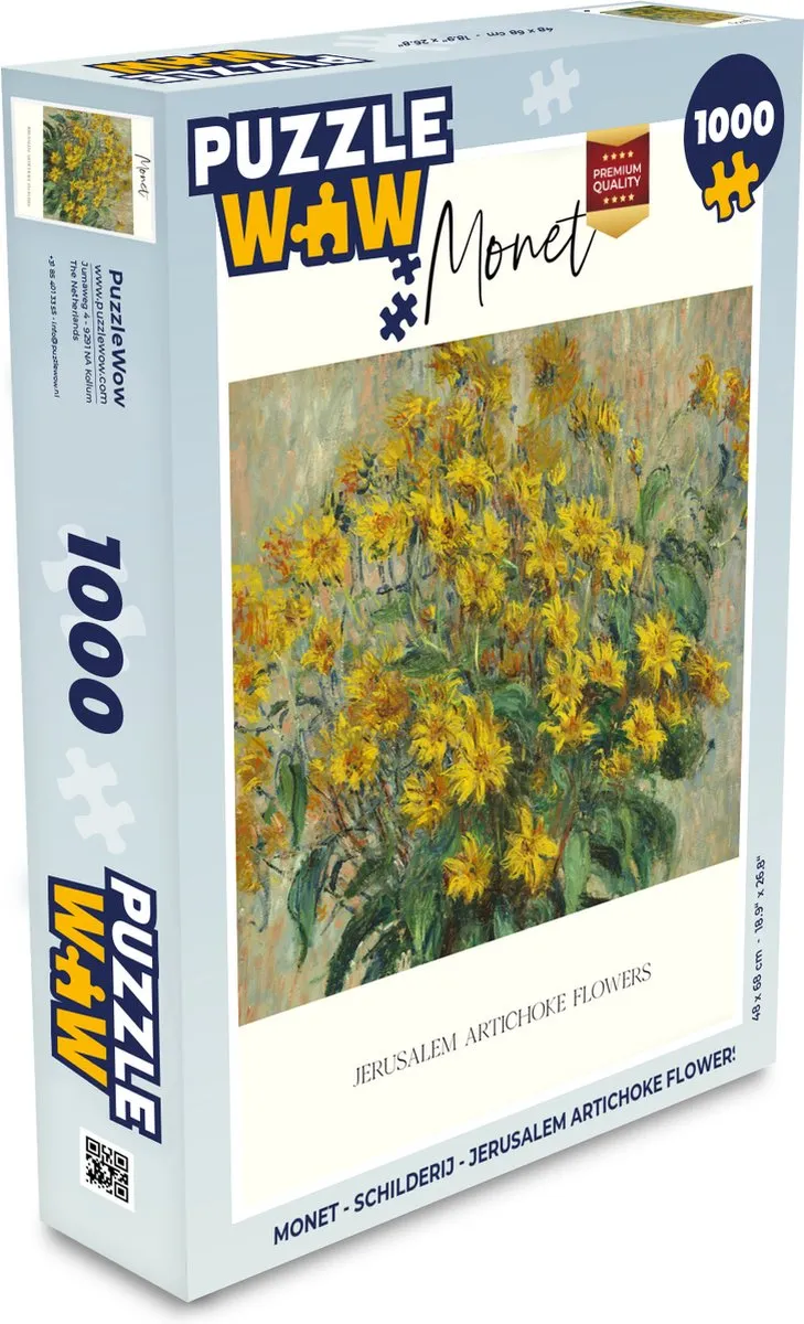 PuzzleWow Monet Jerusalem Artichoke Flowers Legpuzzel 1000 Stuks