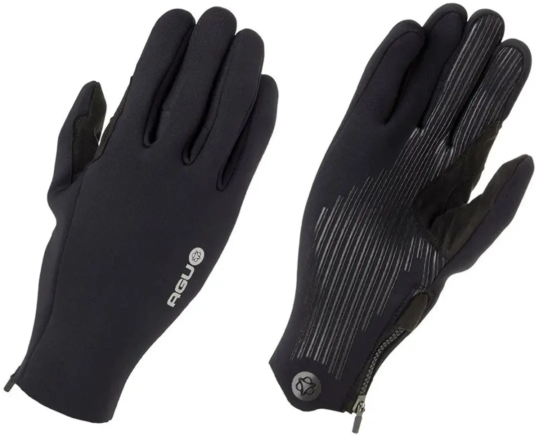 AGU Neopreen Handschoenen - Winterhandschoenen - Fietsen in winter - Waterbestendig - Rits - 2mm Superstretch - Amara palm - Gripvaste siliconen - Zwart - Unisex - XL