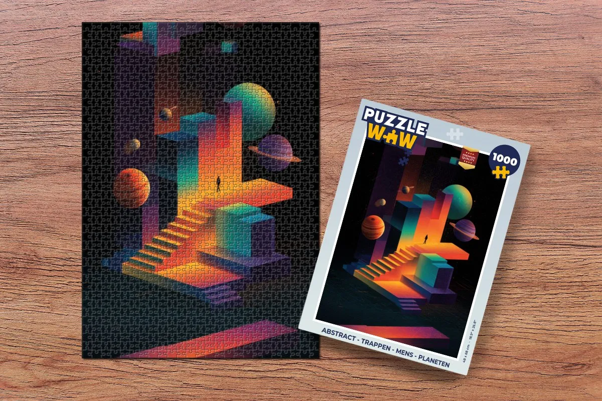 PuzzleWow Abstract Trappen Planeten Legpuzzel 1000 Stuks