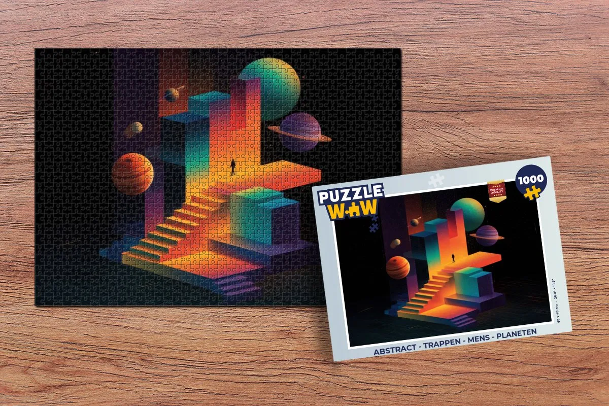 PuzzleWow Abstract Trappen Planeten Legpuzzel 1000 Stuks