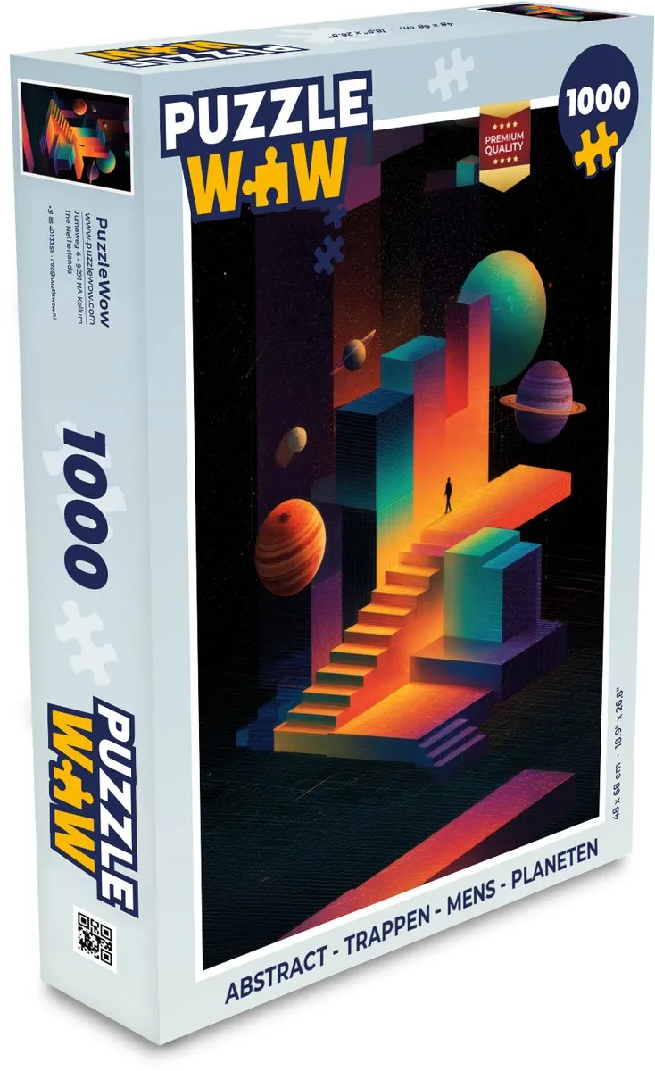 PuzzleWow Abstract Trappen Planeten Legpuzzel 1000 Stuks