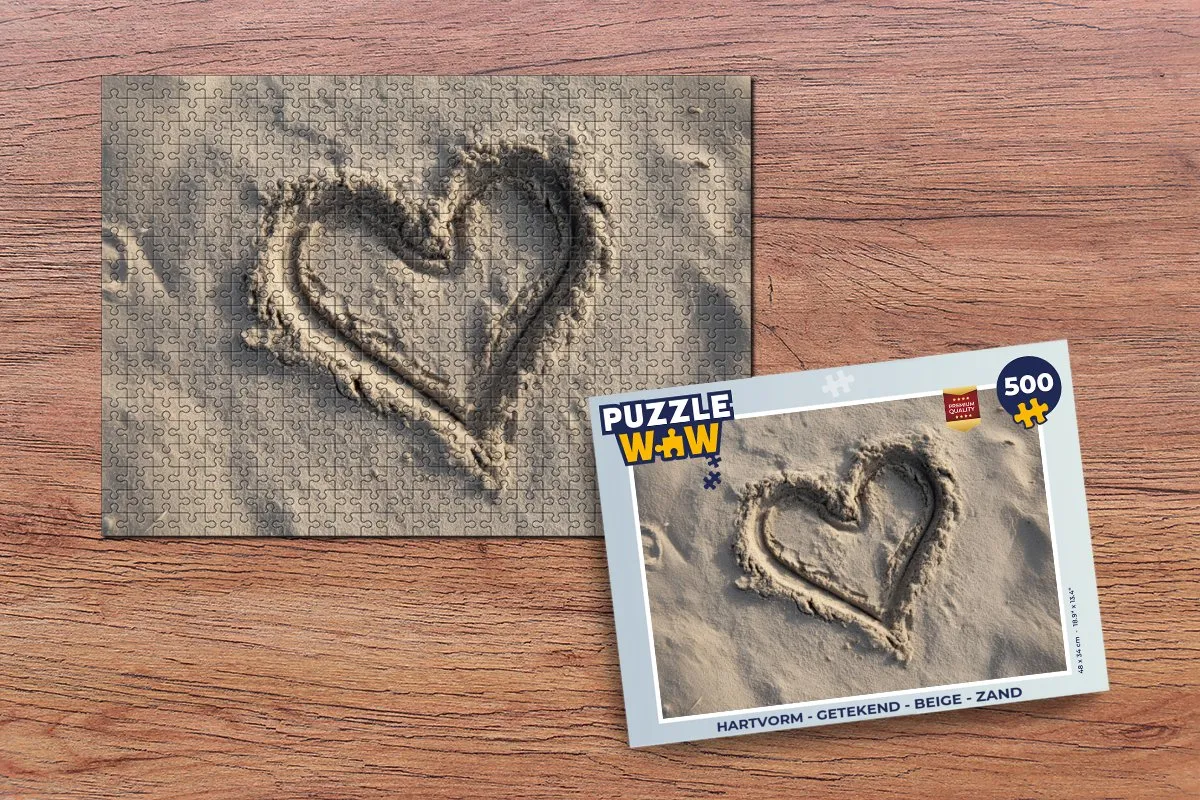 PuzzleWow Hartvorm Legpuzzel 500 Stuks - Beige