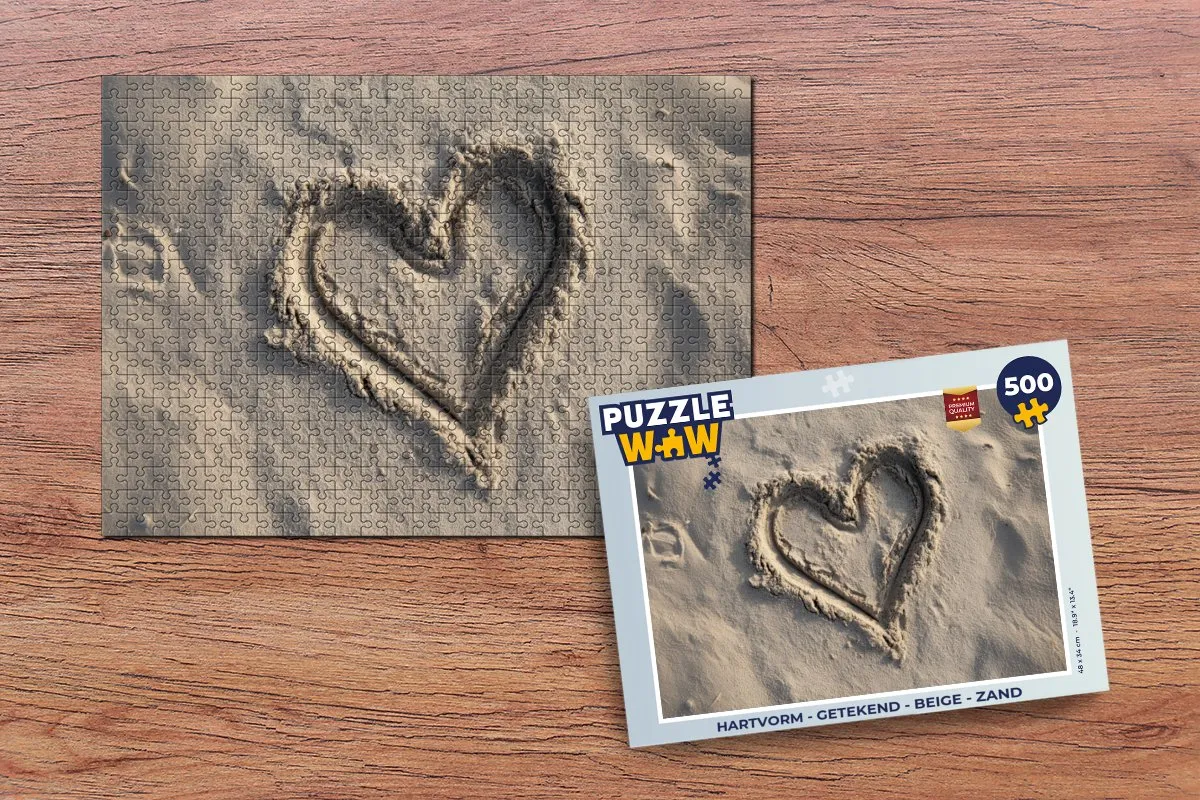 PuzzleWow Hartvorm Legpuzzel 500 Stuks - Beige