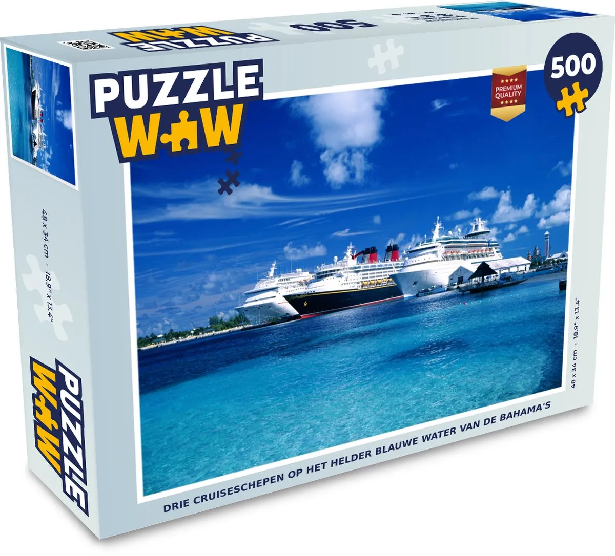 PuzzleWow Legpuzzel Drie Cruiseschepen Bahama's 500 Stuks