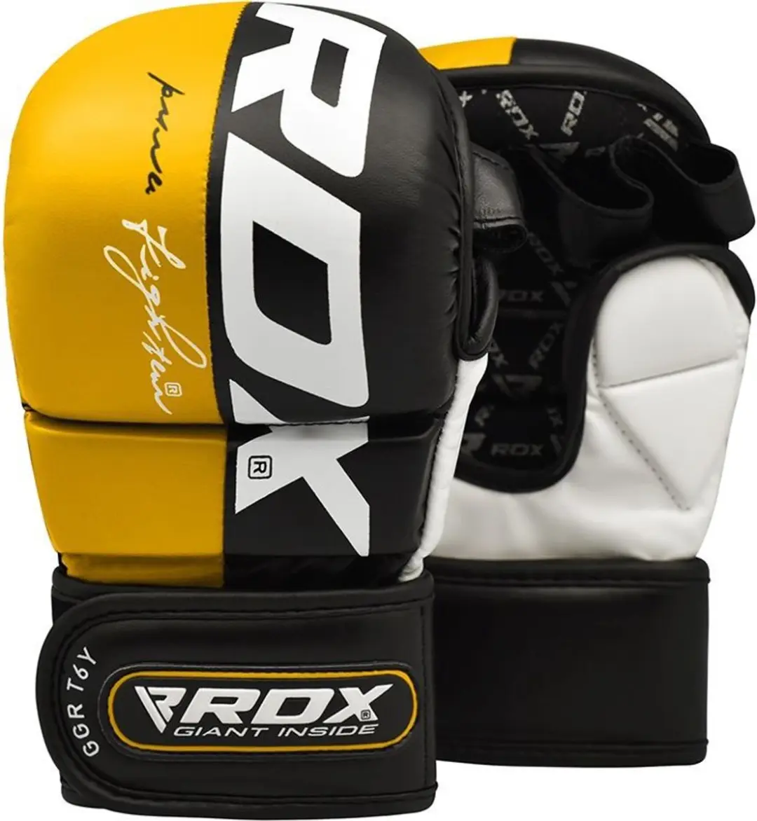 RDX Sports T6 Plus MMA Handschoenen 8oz - Geel Maat S - afbeelding 5 van 6