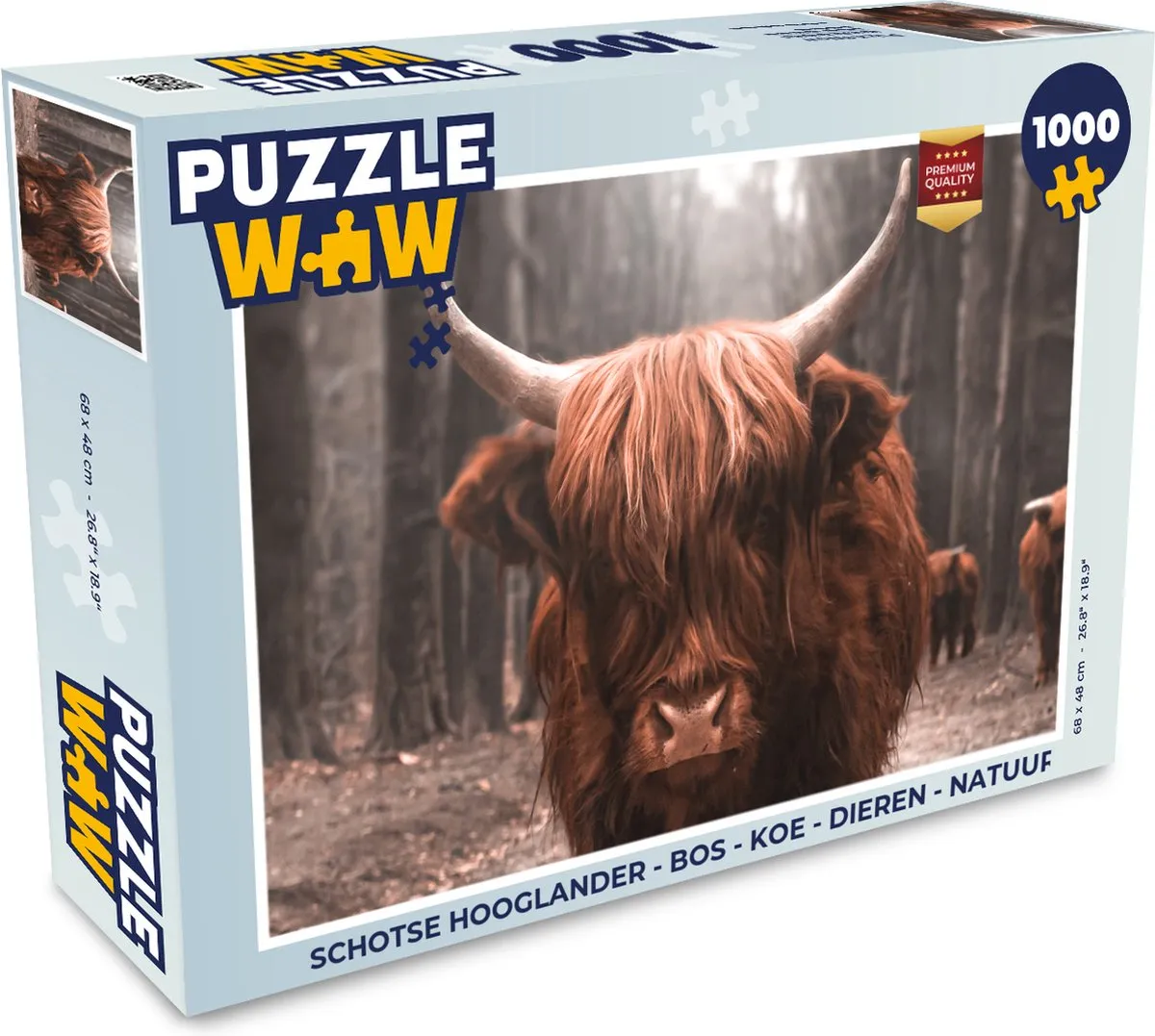 PuzzleWow Schotse Hooglander Legpuzzel 1000 Stuks - Multicolor