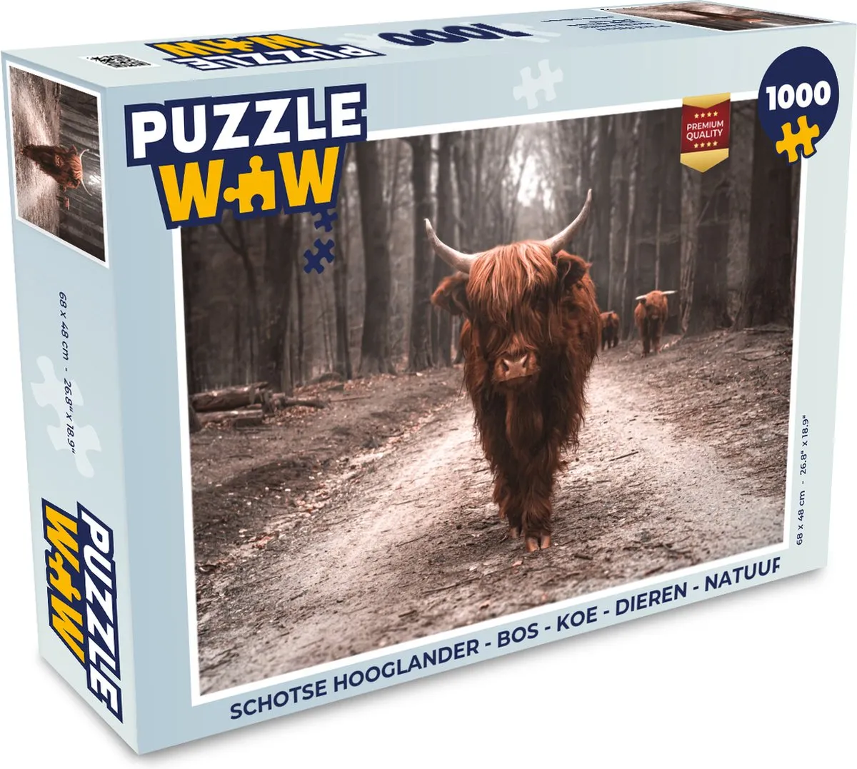 PuzzleWow Schotse Hooglander Legpuzzel 1000 Stuks - Multicolor