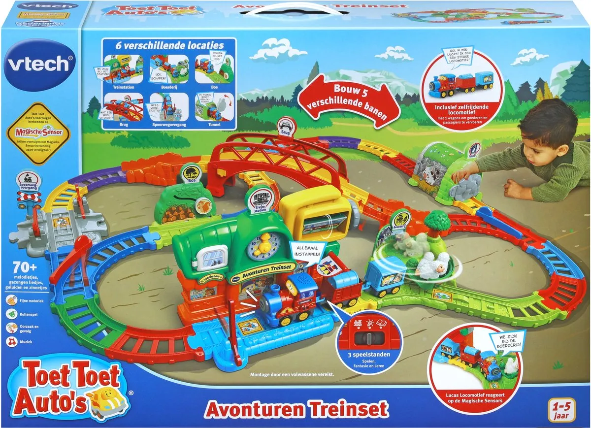 VTech Toet Toet Auto's Avonturen Treinset Lucas Locomotief - 3x AAA