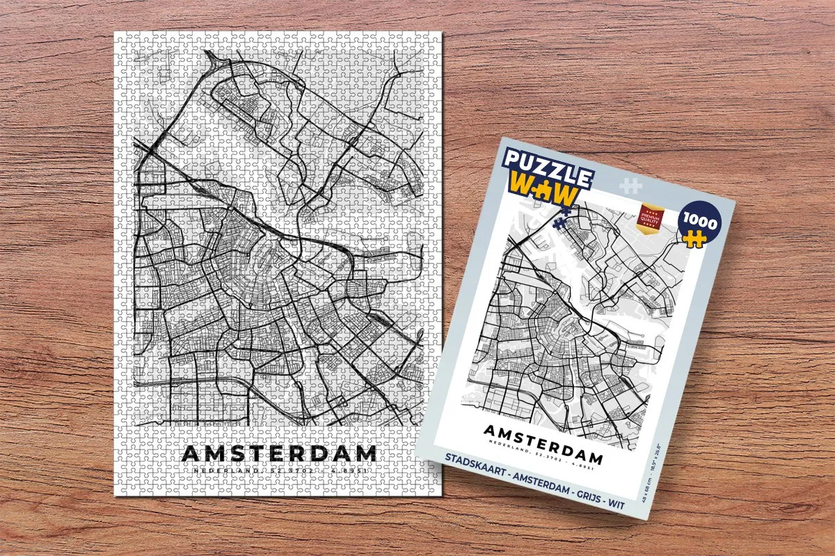 PuzzleWow Amsterdam Legpuzzel 1000 Stuks - Multicolor