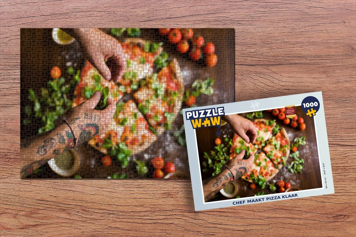 PuzzleWow Puzzel Chef Pizza Legpuzzel 1000 Stuks - Multicolor