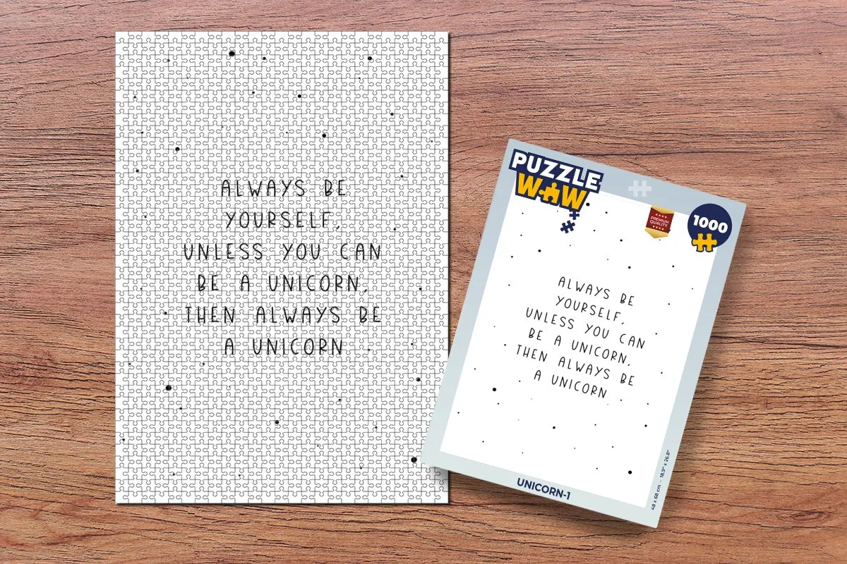 PuzzleWow Always Be Yourself Unicorn Legpuzzel 1000 Stuks - Multicolor