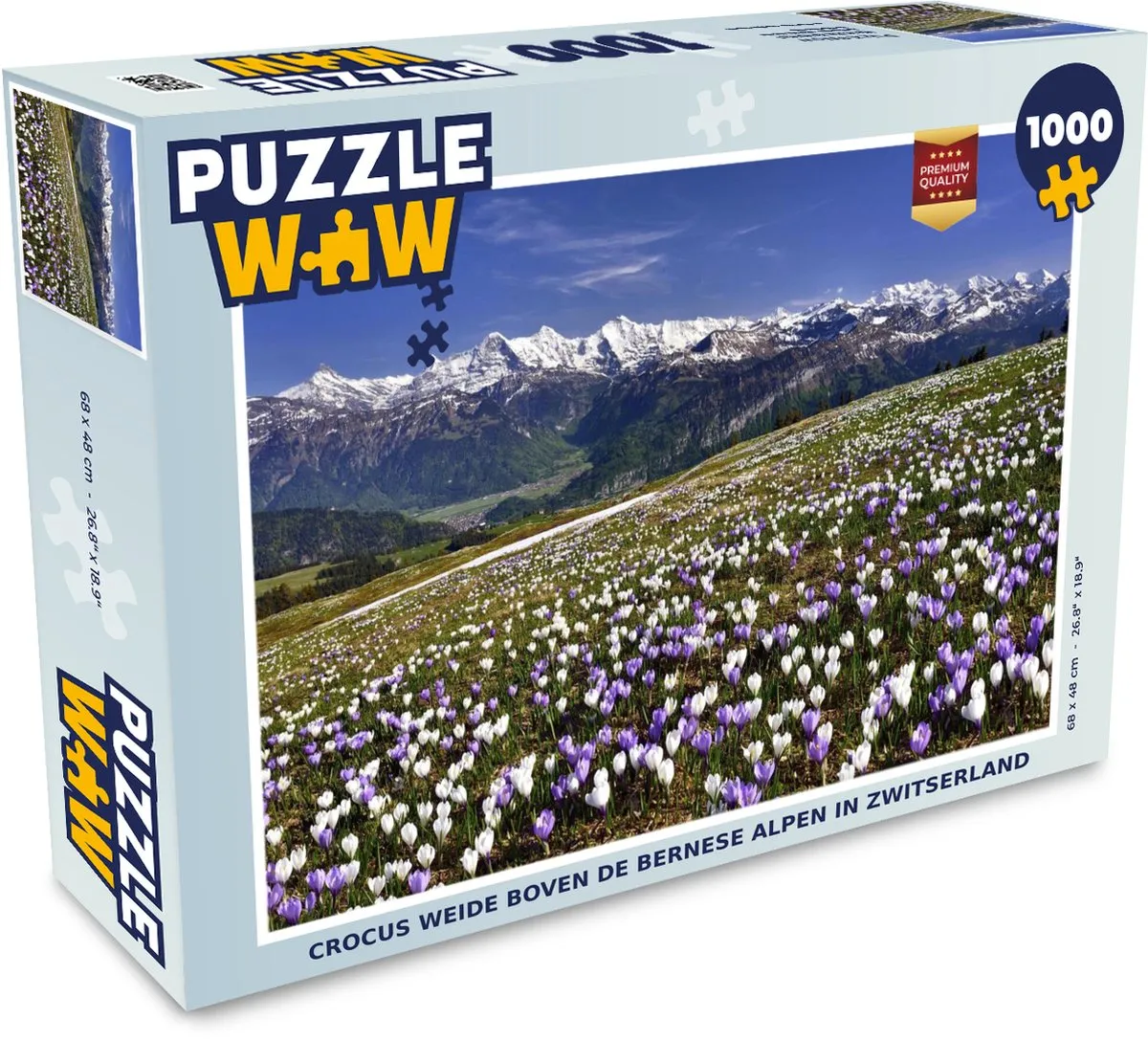 PuzzleWow Legpuzzel Crocus Weide Zwitserland 1000 Stuks