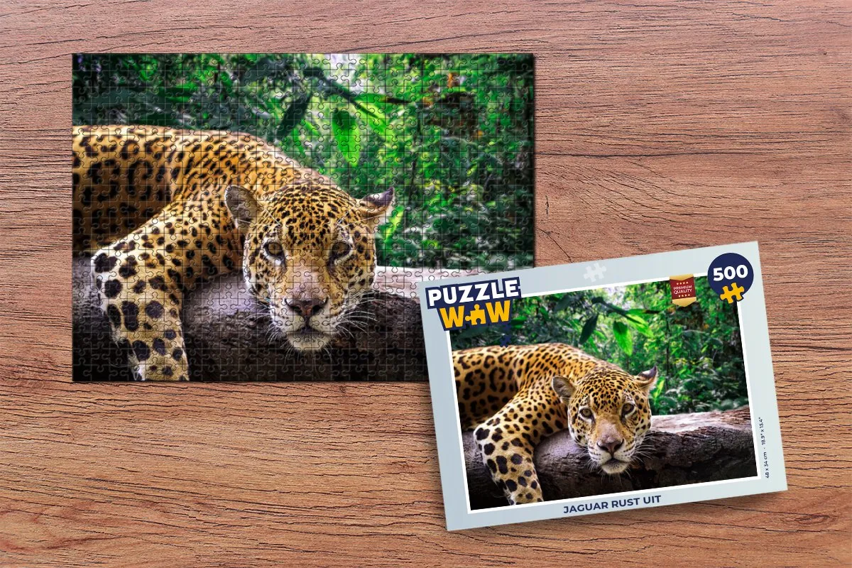 PuzzleWow Legpuzzel Jaguar rust uit 500 Stuks - Multicolor