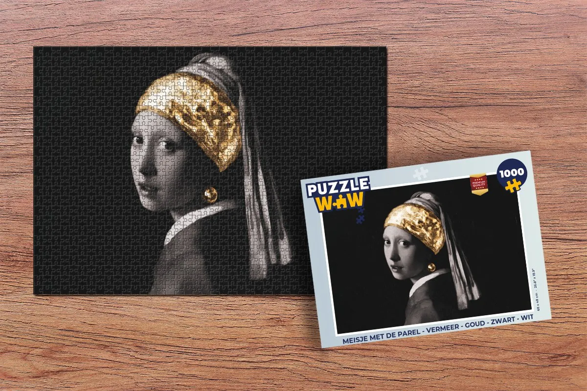 PuzzleWow Vermeer Meisje met de parel Legpuzzel 1000 Stuks - Multicolor