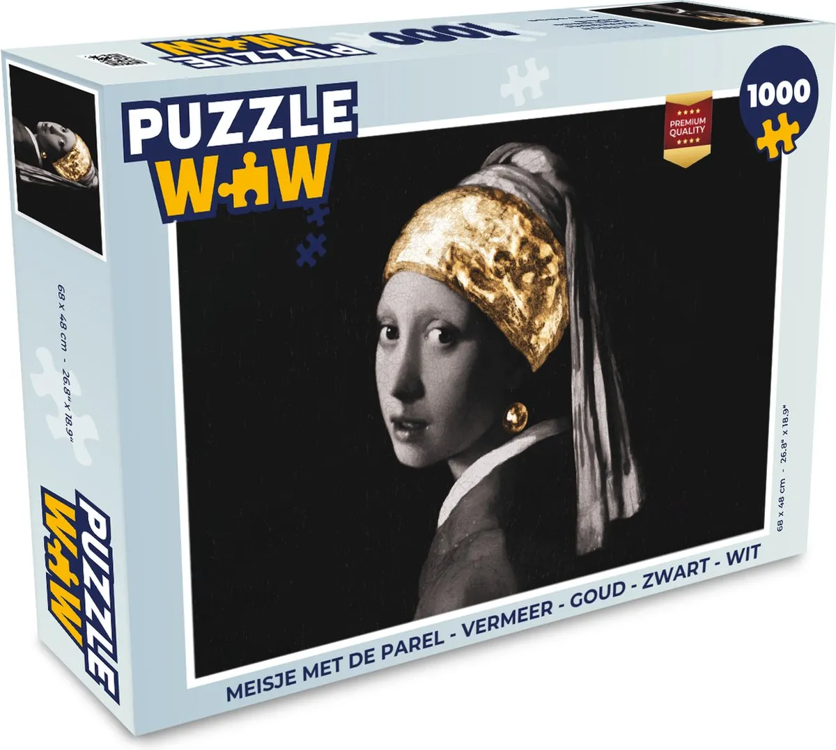 PuzzleWow Vermeer Meisje met de parel Legpuzzel 1000 Stuks - Multicolor