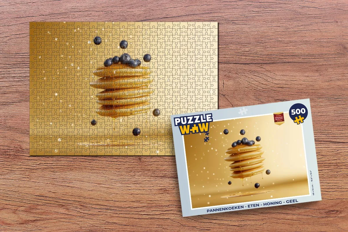 PuzzleWow Pannenkoeken Legpuzzel 500 Stuks - Geel