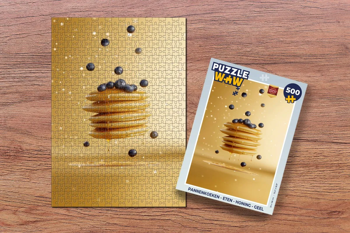 PuzzleWow Pannenkoeken Legpuzzel 500 Stuks - Geel