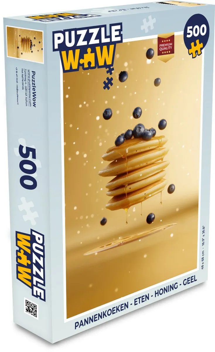 PuzzleWow Pannenkoeken Legpuzzel 500 Stuks - Geel