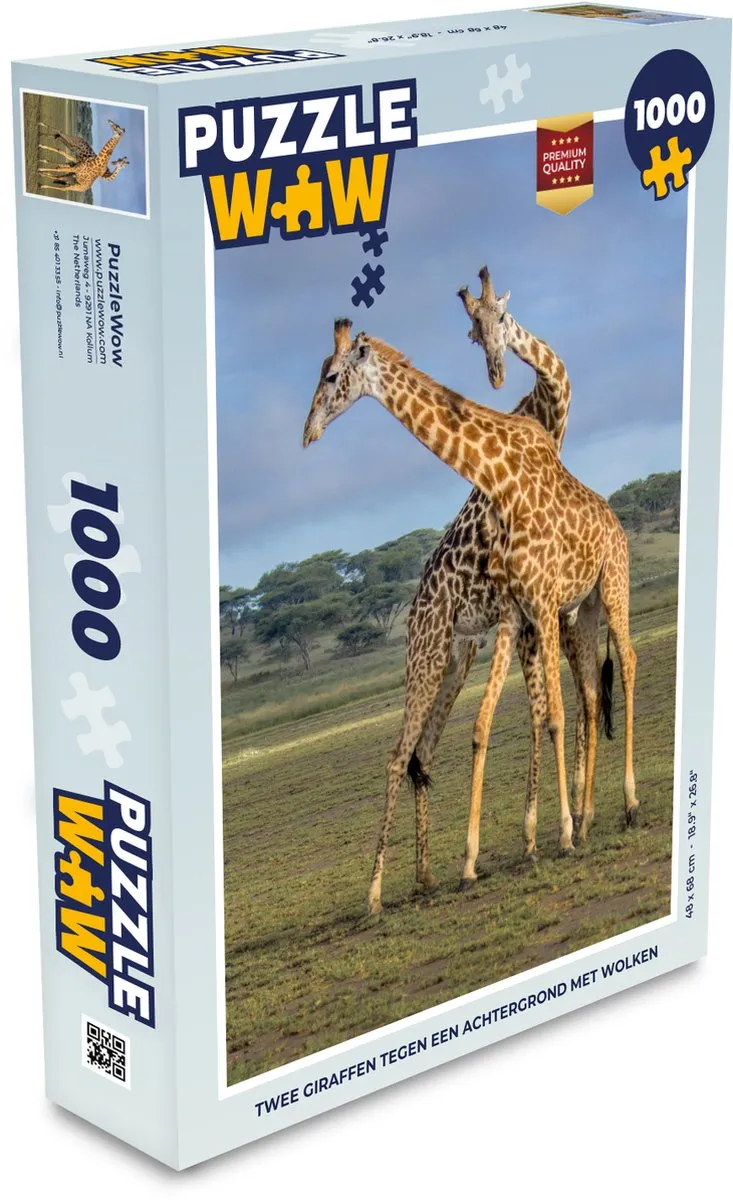 PuzzleWow Legpuzzel Twee Giraffen 1000 Stuks - Multicolor