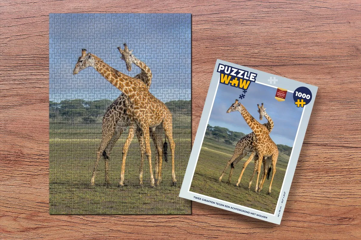 PuzzleWow Legpuzzel Twee Giraffen 1000 Stuks
