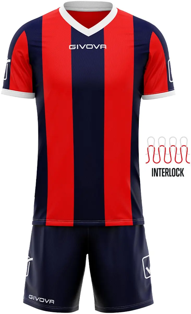 Givova Catalano Sports Set - Shirt & Shorts - XL - Blauw/Rood - afbeelding 2 van 3
