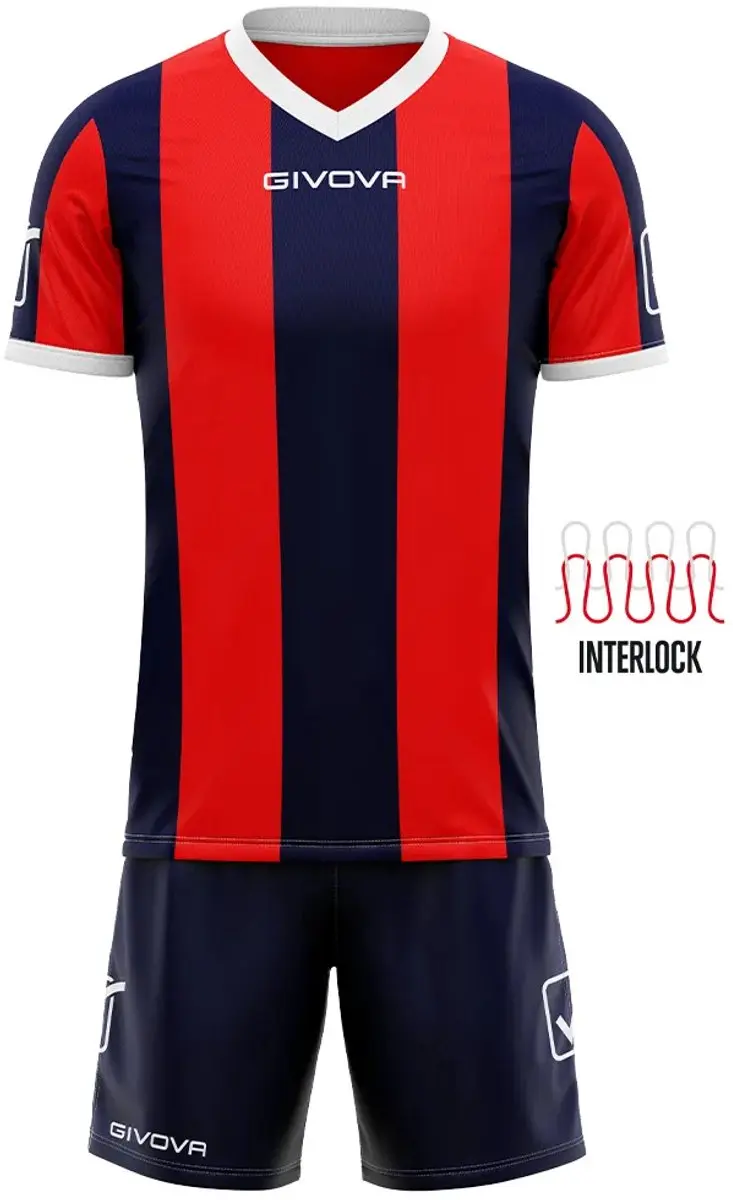 Givova Catalano Sports Set - Shirt & Shorts - XL - Blauw/Rood - afbeelding 3 van 3