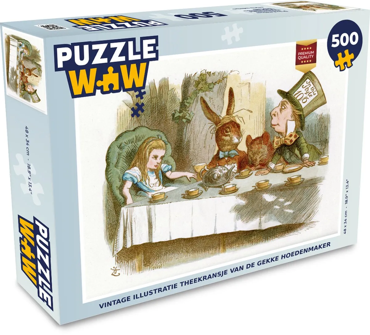 PuzzleWow Vintage Illustratie Theekransje Legpuzzel 500 Stuks - Multicolor