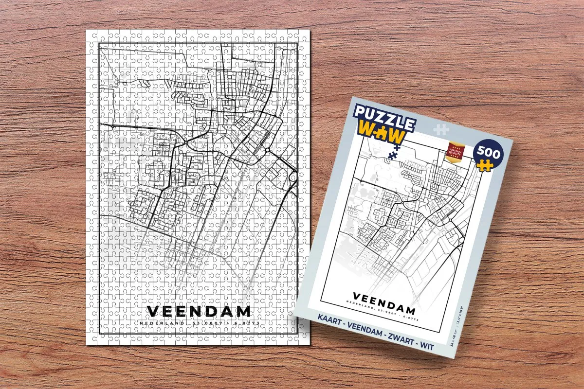 PuzzleWow Veendam Legpuzzel 500 Stuks - Multicolor