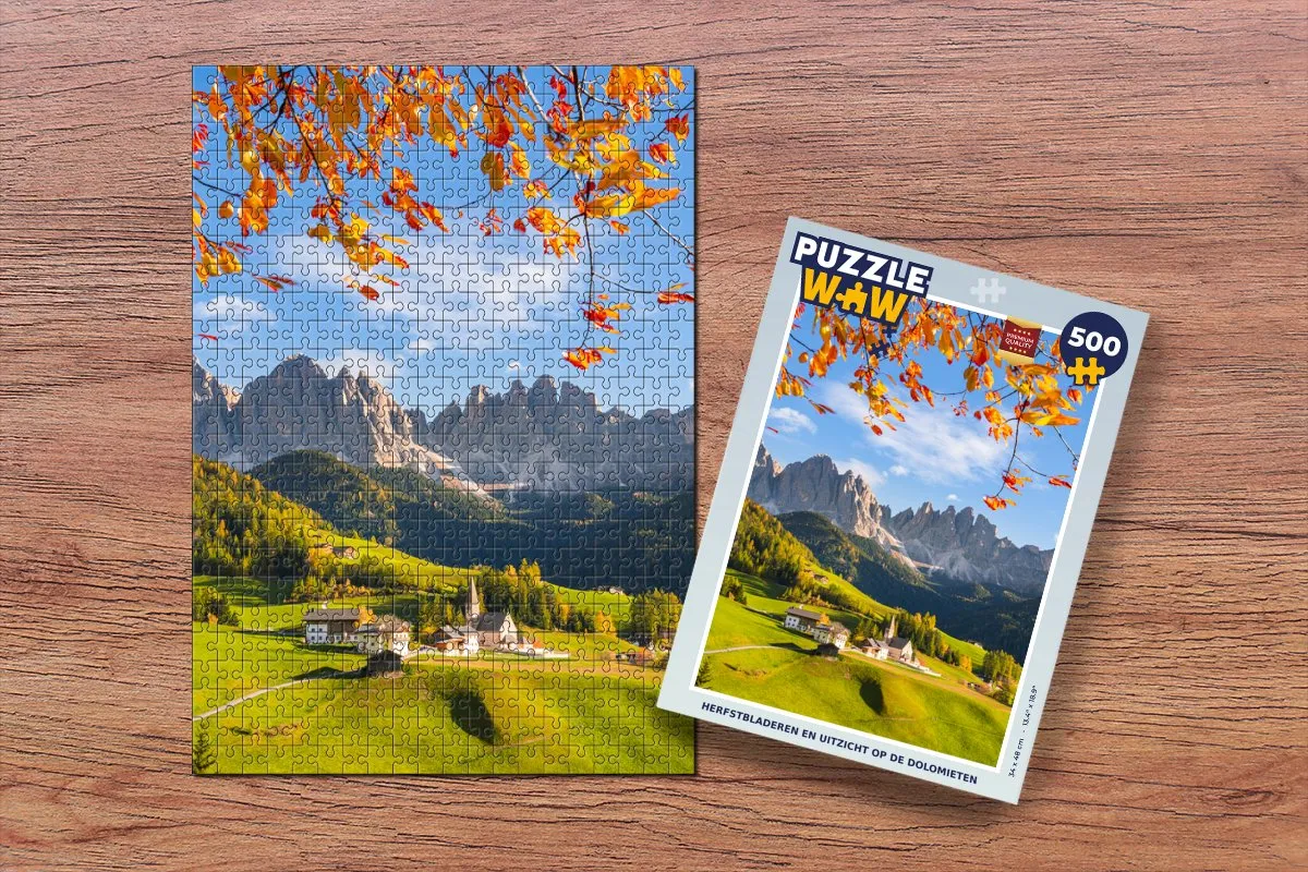 PuzzleWow Herfstbladeren Dolomieten Legpuzzel 500 Stuks - Multicolor