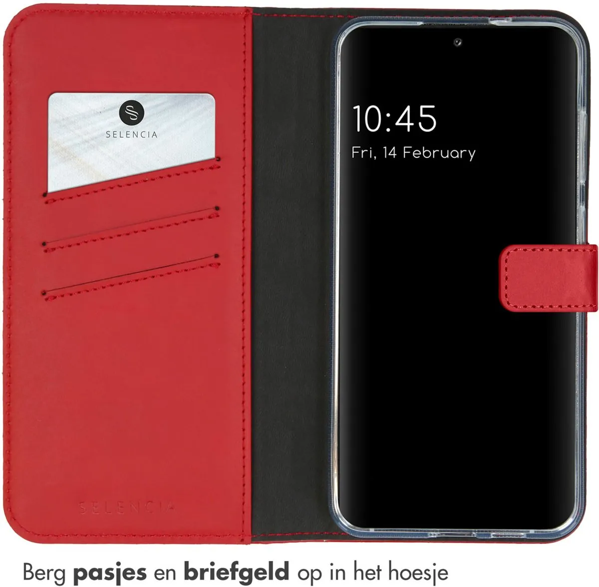 Selencia Hoesje Samsung Galaxy S24 Plus - Echt Lederen Bookcase Rood