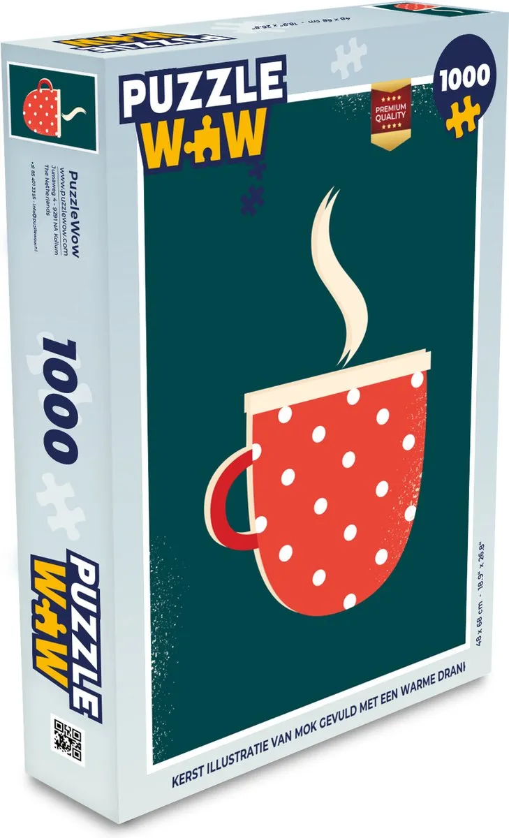 PuzzleWow Kerst Mok Legpuzzel 1000 Stuks