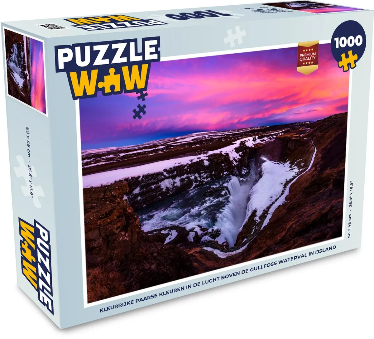 PuzzleWow Legpuzzel Gullfoss IJsland 1000 Stuks