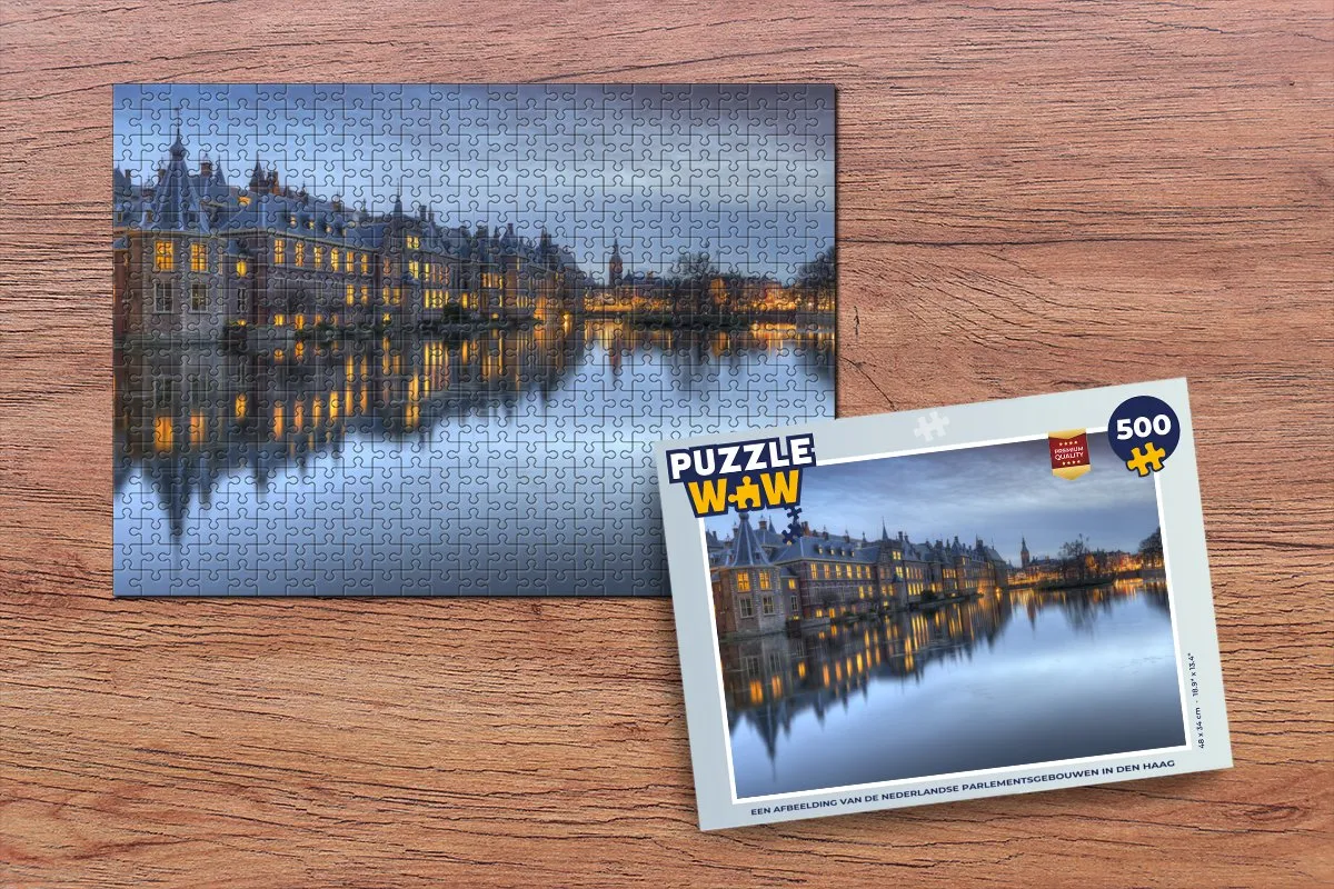 PuzzleWow Den Haag Rivier Legpuzzel 500 Stuks - Multicolor