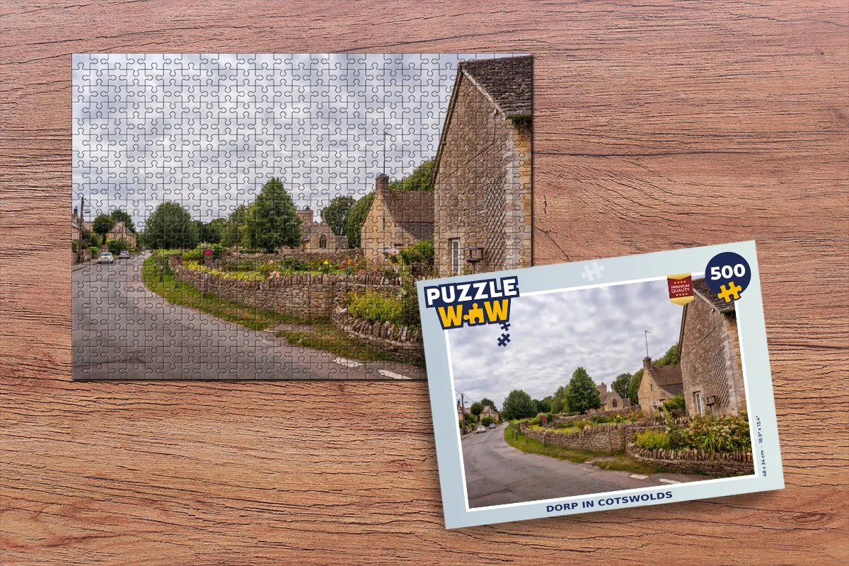 PuzzleWow Dorp in Cotswolds Legpuzzel 500 Stuks - Multicolor