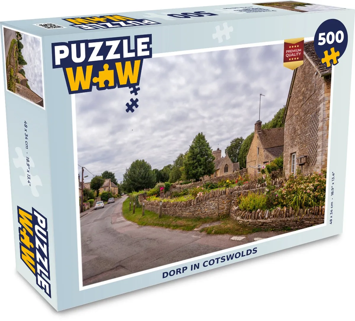 PuzzleWow Dorp in Cotswolds Legpuzzel 500 Stuks