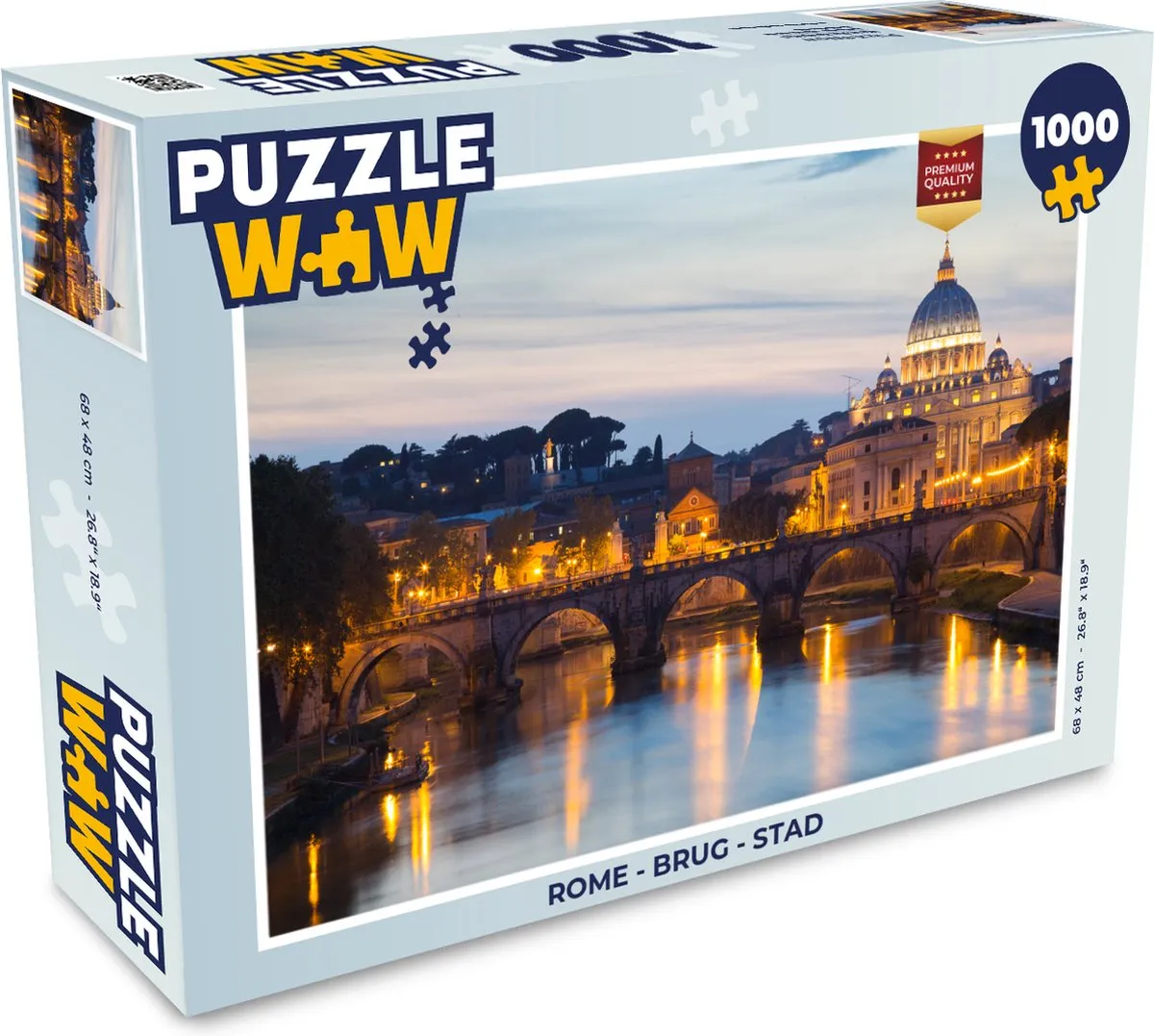 PuzzleWow Rome Brug Stad Legpuzzel 1000 Stuks