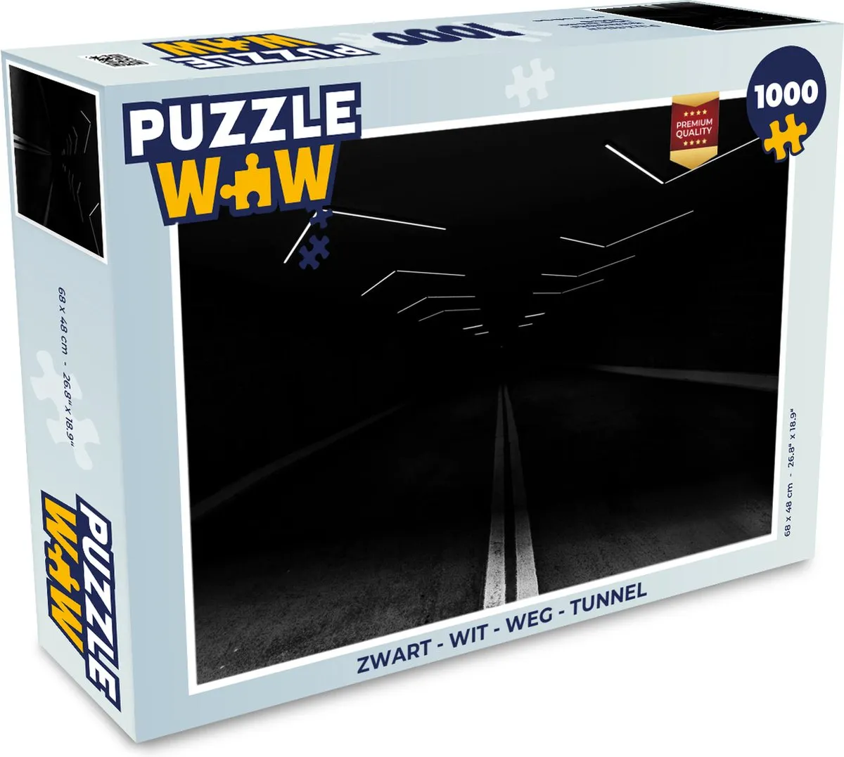 PuzzleWow Legpuzzel 1000 Stuks - Tunnel - Multicolor