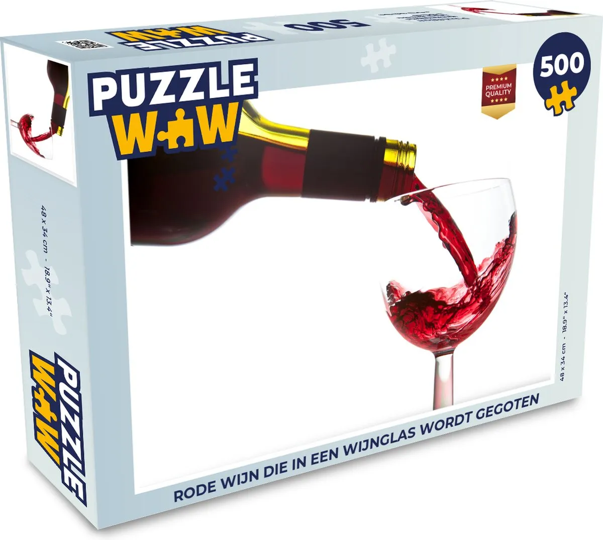 PuzzleWow Legpuzzel Rode Wijn in Glas 500 Stuks