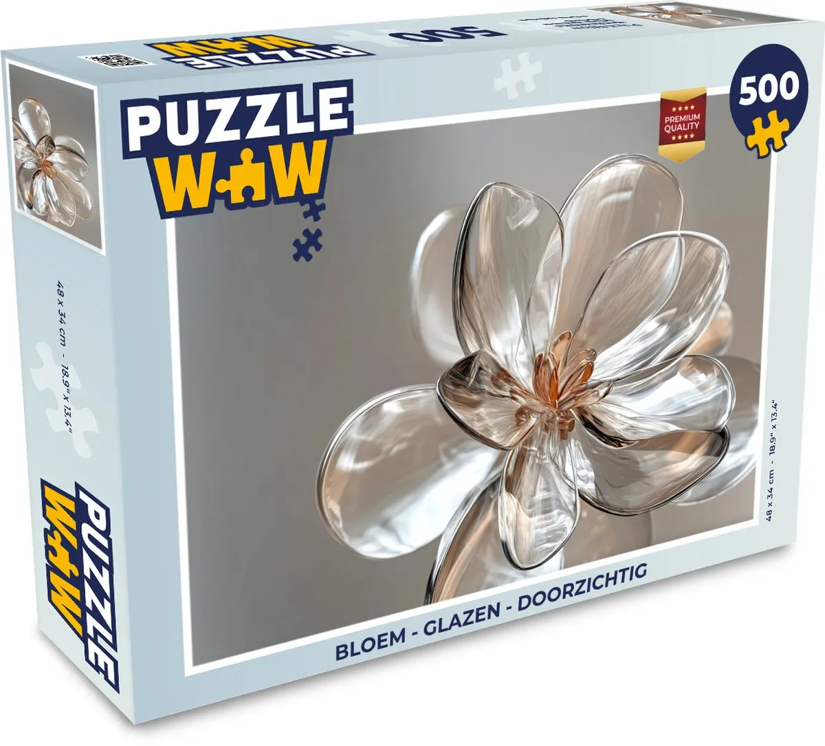 PuzzleWow Bloem Glazen Legpuzzel 500 Stuks