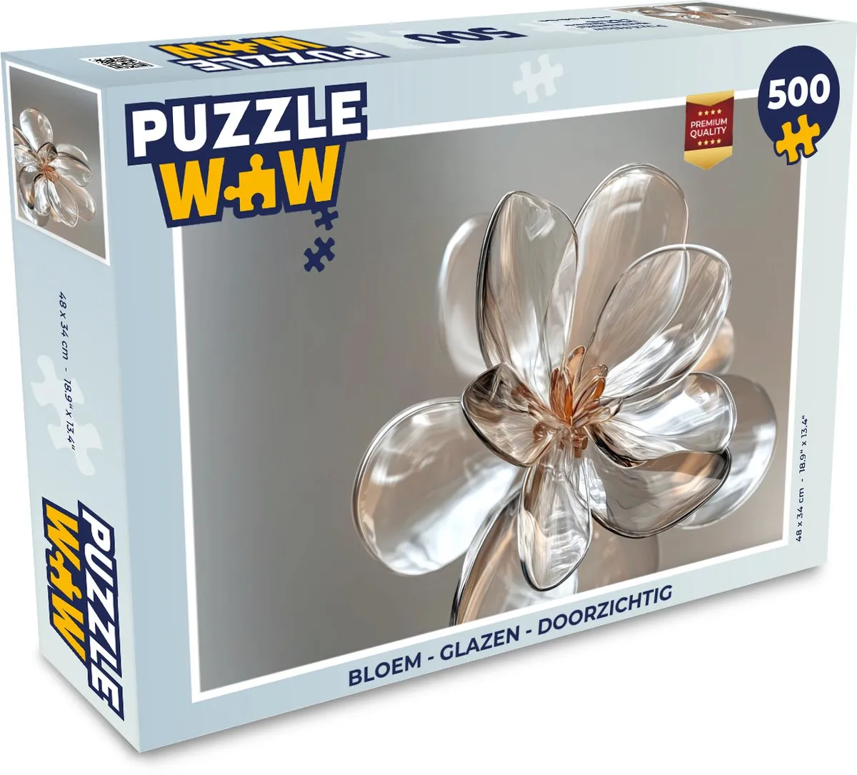 PuzzleWow Bloem Glazen Legpuzzel 500 Stuks - MPN 8721375321508