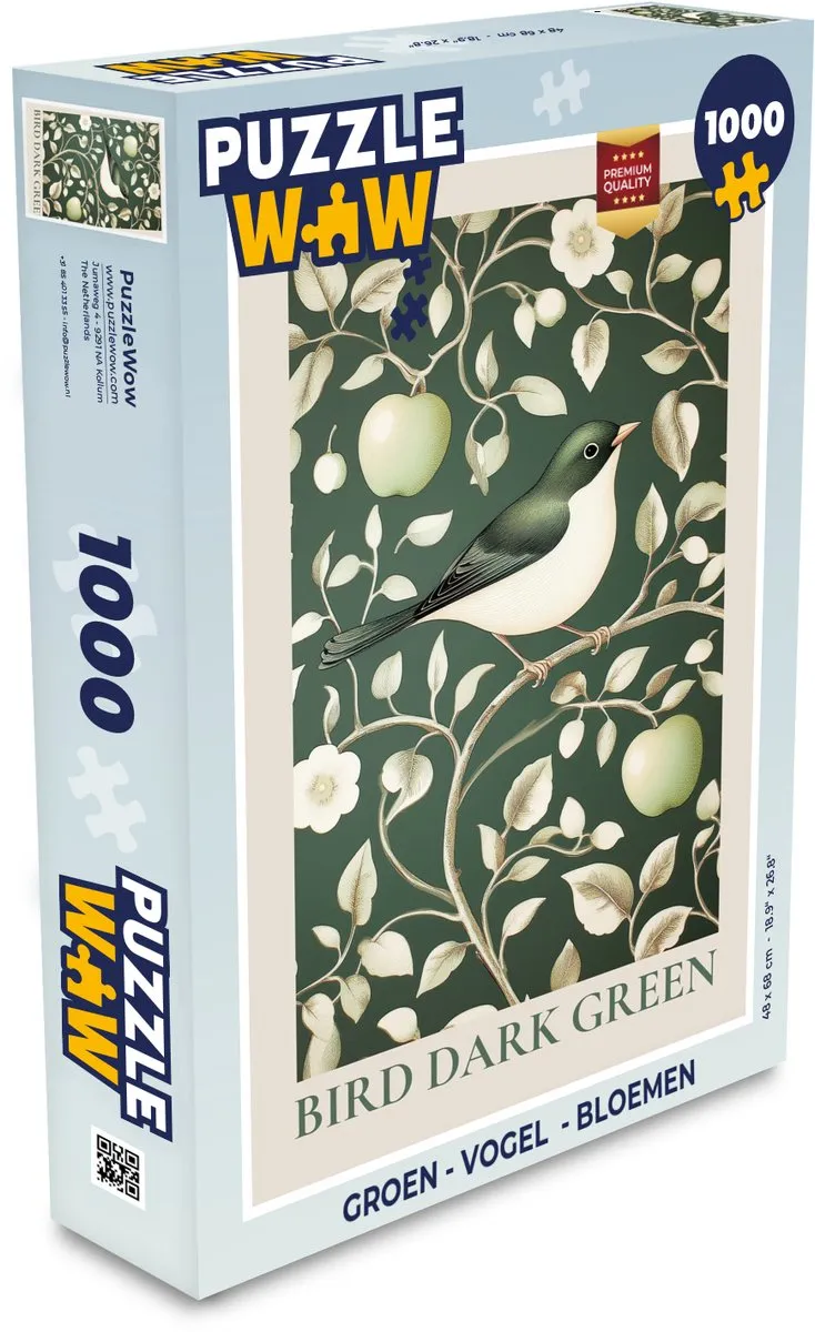 PuzzleWow Vogel in Groen Legpuzzel 1000 Stuks