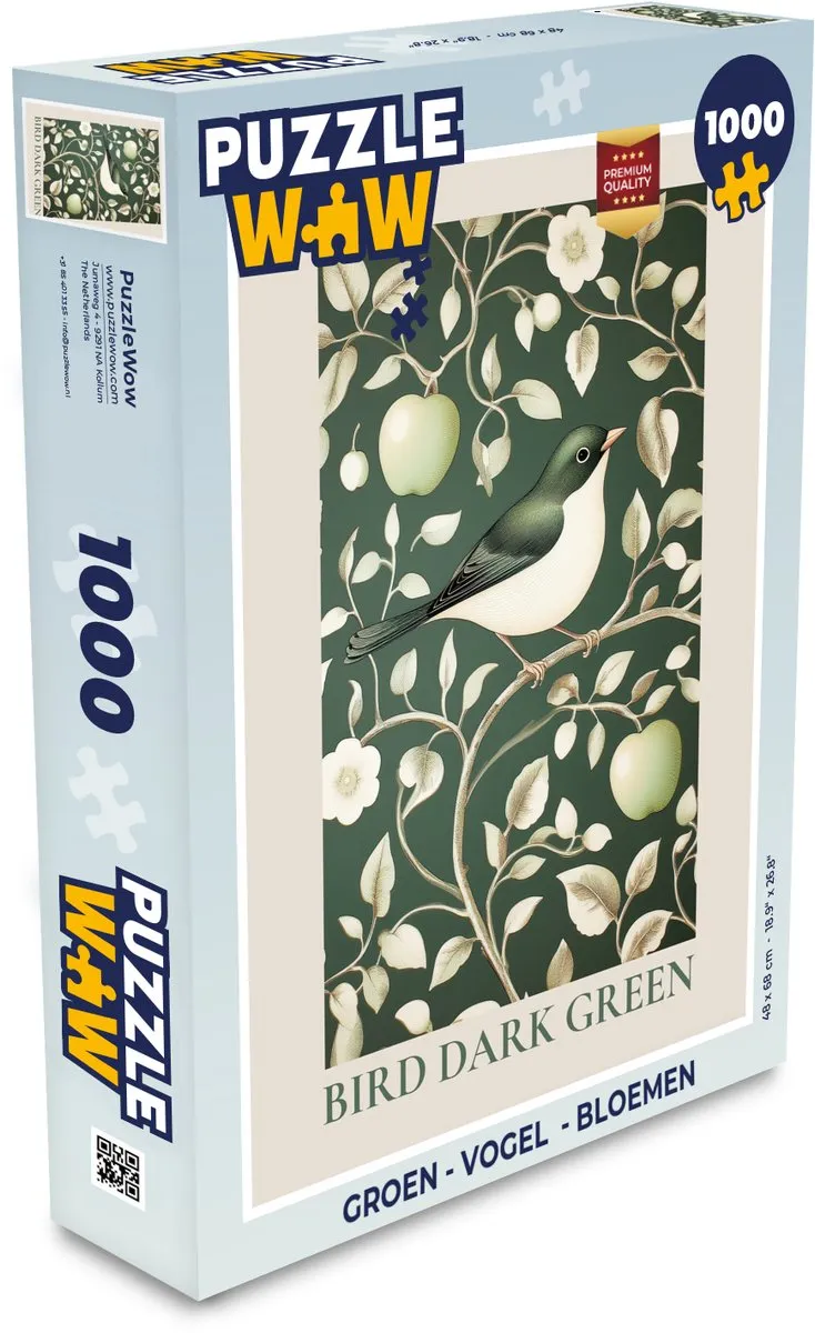 PuzzleWow Vogel in Groen Legpuzzel 1000 Stuks